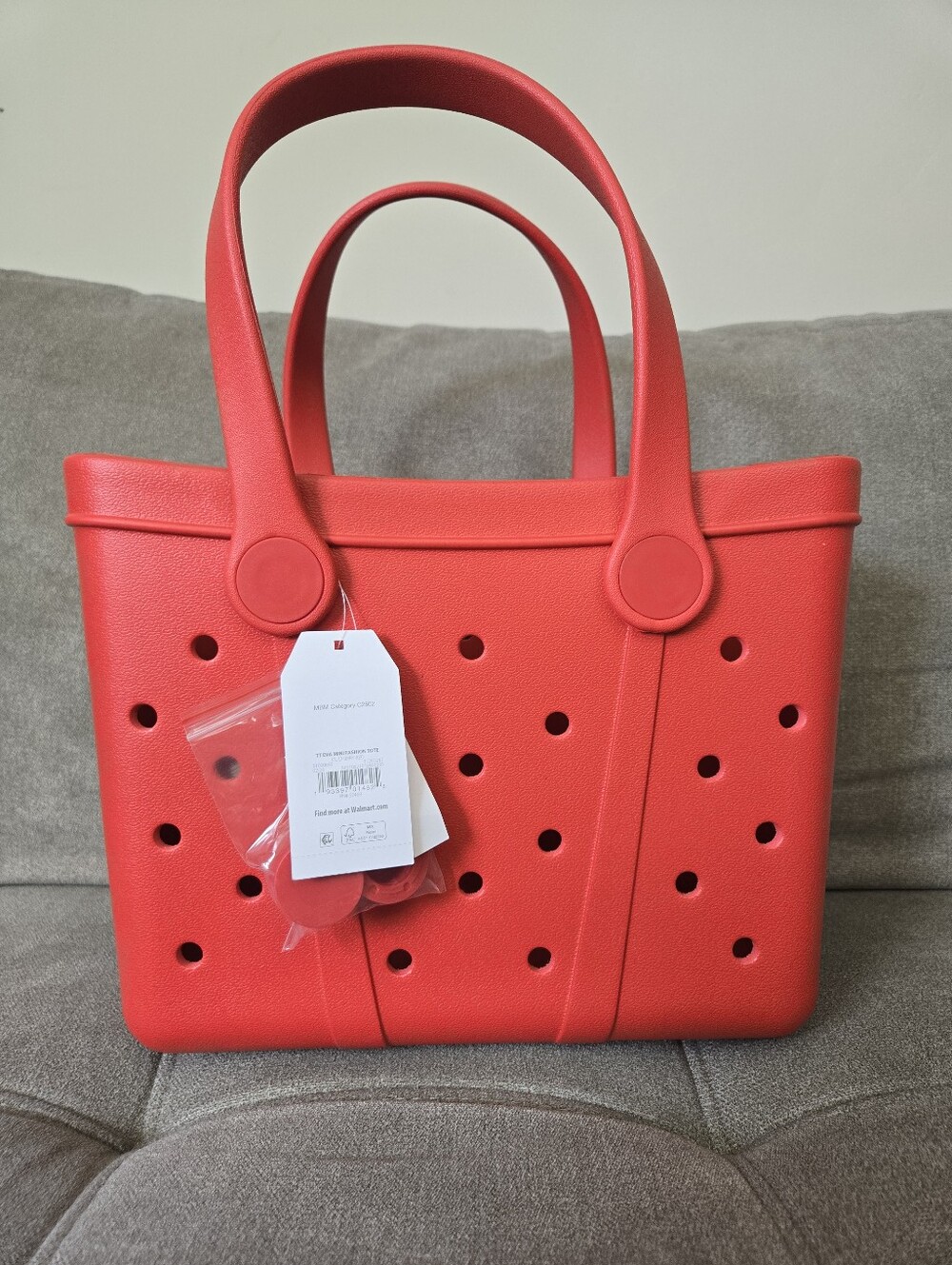 Time and Tru Women's Tote WCharm Pack for Lightweight Beach Tote Bags, Coquette